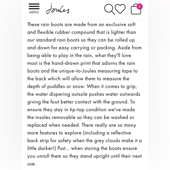 Joules Kids Welly Rain Boots - Only 2 Pairs Remaining in Union Jack! - Picture 11 of 12